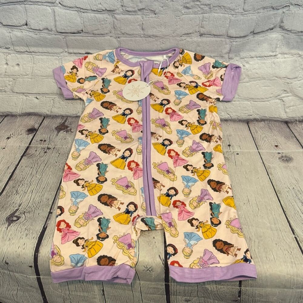Kamilah Styles Princess Pattern Bamboo Shortie Romper